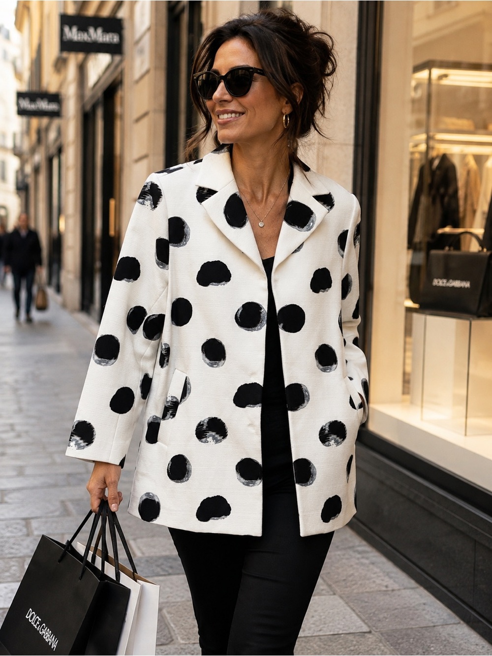 Dolce & Gabbana Polka Dot Blazer Jacket – Size Small